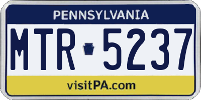 PA license plate MTR5237