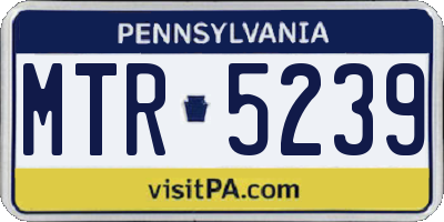 PA license plate MTR5239