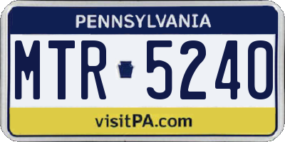 PA license plate MTR5240
