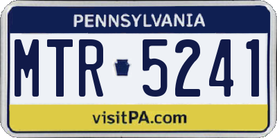 PA license plate MTR5241