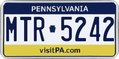 PA license plate MTR5242