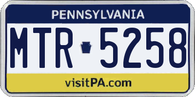 PA license plate MTR5258