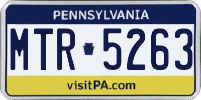 PA license plate MTR5263