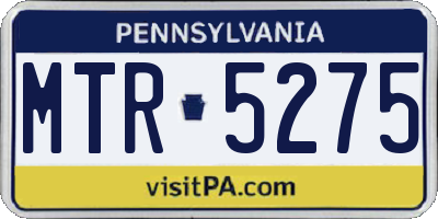 PA license plate MTR5275