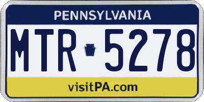 PA license plate MTR5278