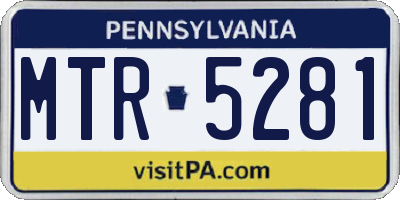 PA license plate MTR5281
