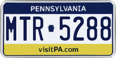PA license plate MTR5288