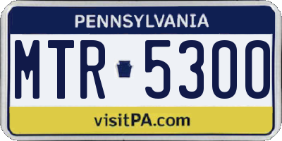 PA license plate MTR5300