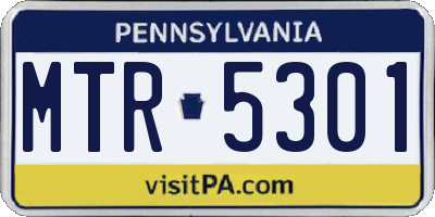 PA license plate MTR5301