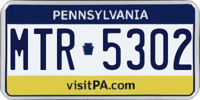 PA license plate MTR5302