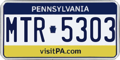 PA license plate MTR5303