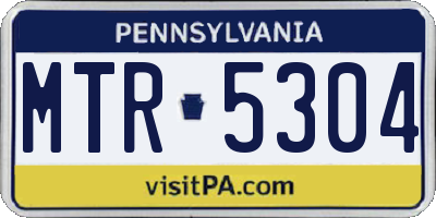 PA license plate MTR5304