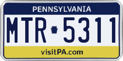 PA license plate MTR5311