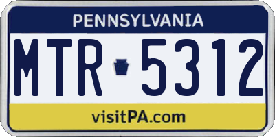 PA license plate MTR5312