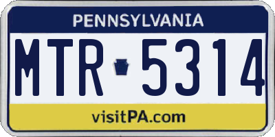 PA license plate MTR5314