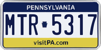 PA license plate MTR5317