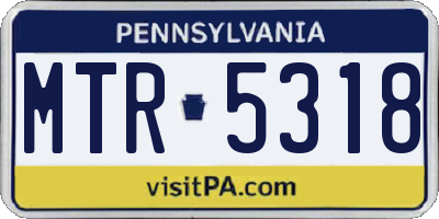 PA license plate MTR5318