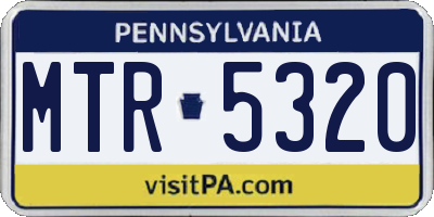 PA license plate MTR5320
