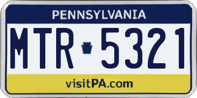 PA license plate MTR5321