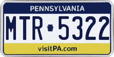 PA license plate MTR5322
