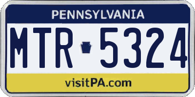 PA license plate MTR5324