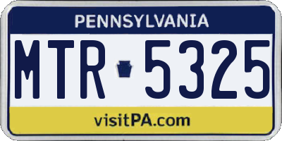 PA license plate MTR5325