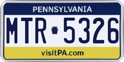 PA license plate MTR5326