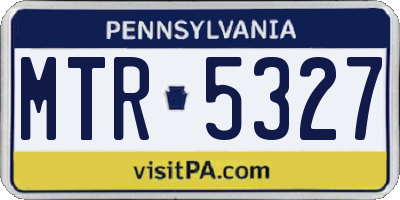 PA license plate MTR5327