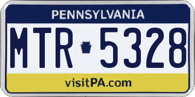 PA license plate MTR5328