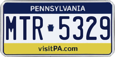 PA license plate MTR5329