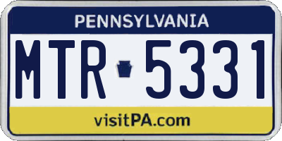 PA license plate MTR5331