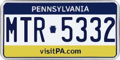 PA license plate MTR5332