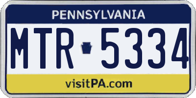 PA license plate MTR5334