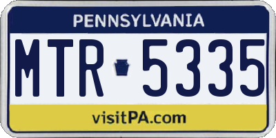 PA license plate MTR5335
