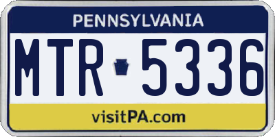 PA license plate MTR5336