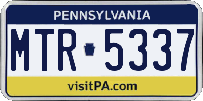 PA license plate MTR5337