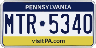 PA license plate MTR5340