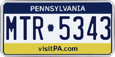 PA license plate MTR5343