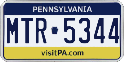 PA license plate MTR5344