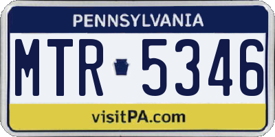 PA license plate MTR5346