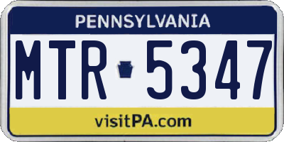 PA license plate MTR5347