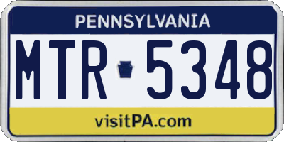 PA license plate MTR5348