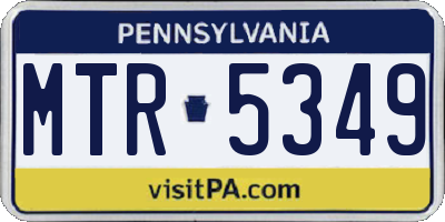 PA license plate MTR5349