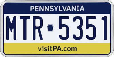 PA license plate MTR5351