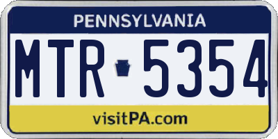 PA license plate MTR5354