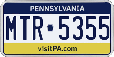 PA license plate MTR5355