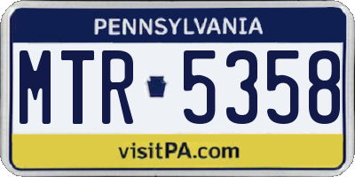 PA license plate MTR5358