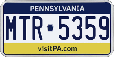 PA license plate MTR5359