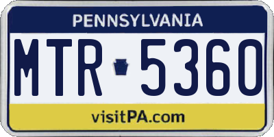 PA license plate MTR5360