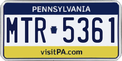 PA license plate MTR5361
